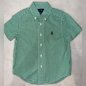 Ralph Lauren Kids Green Plaid Button-Down Shirt